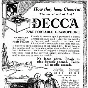 Decca gramophone advertisement, WW1
