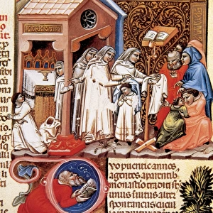Decretum Gratiani. Written in the 12th century. Miniaure. 14
