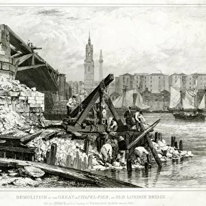 Demolition of the old London Bridge 1832
