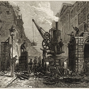 Demolition of the Temple Bar, London, 1878