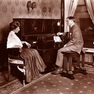 Demonstrating a pianola