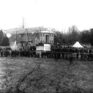 Demonstration of Hiram Maxims flying machine