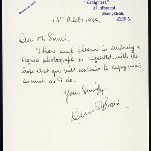 Dennis Brain Letter 1955