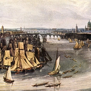 Depiction of the Thames in the early 19th century
