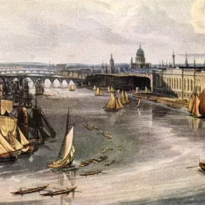 Depiction of the Thames in the early 19th century