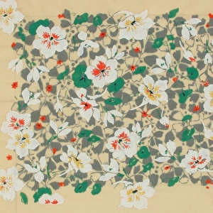 Design for dress silk or print with flowers