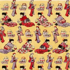 Design for Dress Silk or Print with Japanese figures Design for Dress Silk or Print with Japanese figures