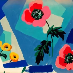 Design for Textile Print with Bright Flowers, 1931 Design for Textile Print with Bright Flowers, 1931