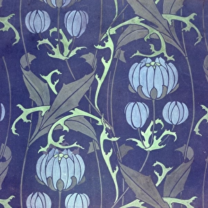 Design for Wallpaper in blue, purple, green and grey