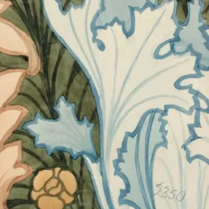 Design for Wallpaper with leaves and flower Print Design for Wallpaper with leaves and flower Print