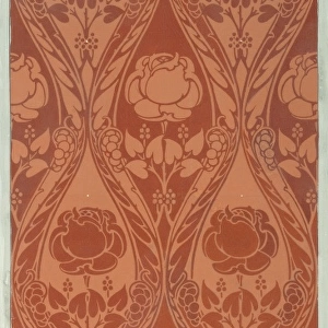 Design for Wallpaper with orange flowers