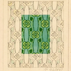 Design for woven textile with flowers