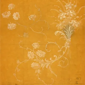 Design for Woven Textile in orange and cream