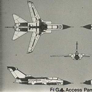 Diagram of access panals on the Tornado aircraft