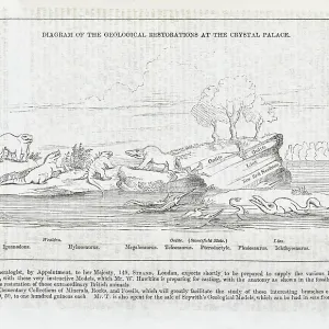 Diagram of the geological restorations at Crystal Palace Diagram of the geological restorations at Crystal Palace