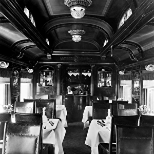 A dining car railway carriage, Chicago and Alton Railroad, A