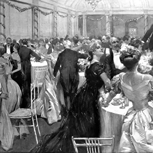 Dinners singing Auld Lang Syne at the Savoy Restaurant, 19