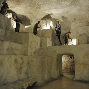 Diorama. Extraction of salt. Wieliczka Salt Mine, Poland