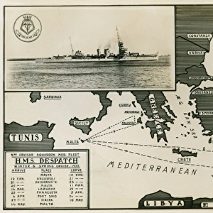 Dispatch routes from Malta of HMS Despatch