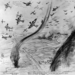 Dog-Fight between British Fighters and German Aircraft; Seco
