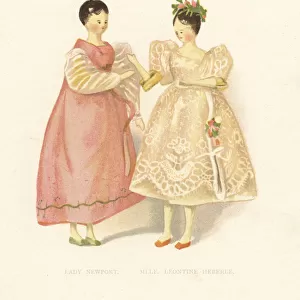 Dolls of courtier Lady Newport and ballerina Leontine