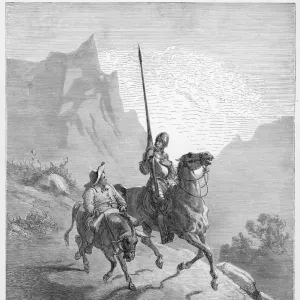 Don Quixote riding with Sancho Panza