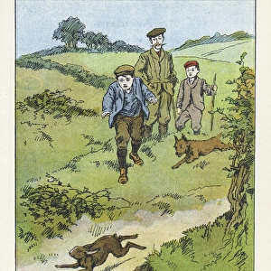 Out of Doors -- boys watching a hare