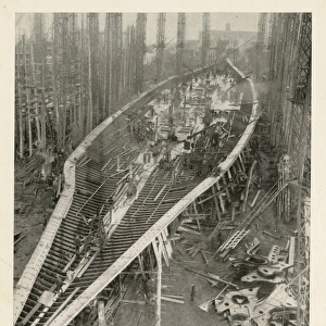 Double-bottomed frame of the Aquitania