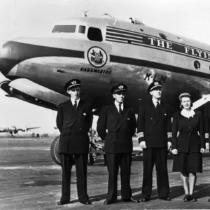 A Douglas DC-4 of KLM and its crew