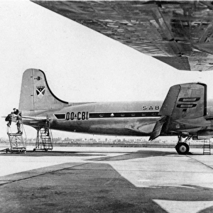 Douglas DC-4 OO-CBI of Sabena at Brussels Airport