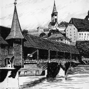 Drawing by Harold Auerbach, Lucerne, Switzerland