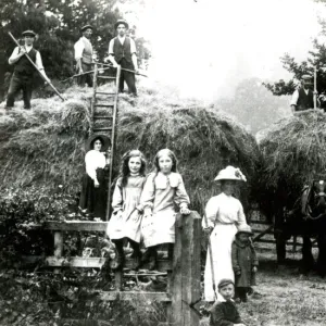 Draycott, Cotswold village, Oldborough Farm, harvest