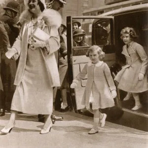 Duchess of York arriving with her daughters - Olympia