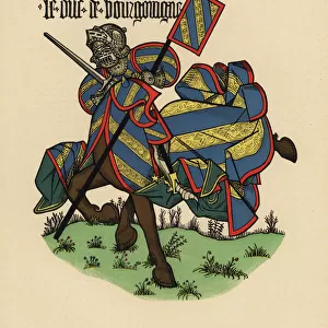 Duke of Burgundy, Duc de Bourgogne, with standard