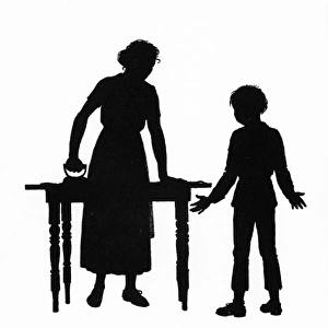 Dunderpate and his mother with the ironing