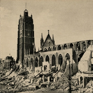 Dunkirk, France - Belfry and Church of St Eloi, WW2