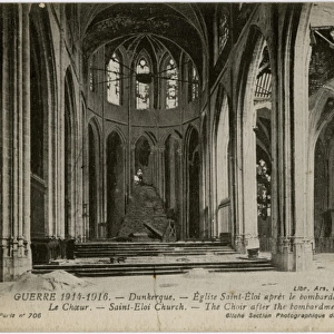 Dunkirk, France - interior of Saint Eloi Church, WW1