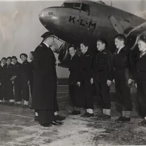 Dutch air scouts at Schiphol Airport with KLM aeroplane