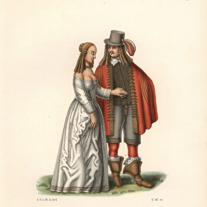 Dutch couple in fashions of the end of the 30 Years War