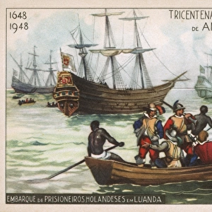 Dutch prisoners loaded onto ships - Luanda, Angola