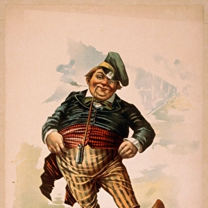 Dutchman dancing in wooden shoes with pipe