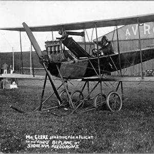 A E Geere in his Avro Type D at Shoreham Aerodrome