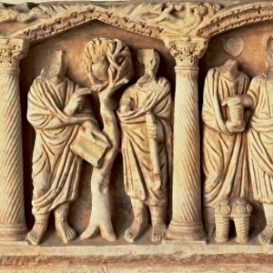 Early Christian art. Spain. Sarcophagus decorated with scene