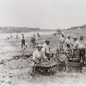 Early diggings, Vaal river mines, mining, South Africa