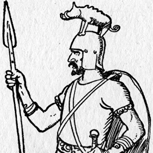 Early medieval Warrior with boar-crested Spangelhelm