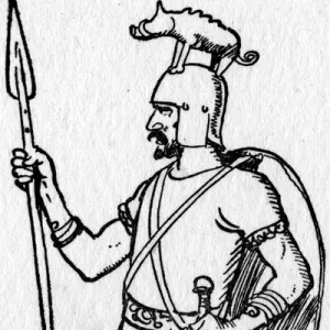 Early medieval Warrior with boar-crested Spangelhelm