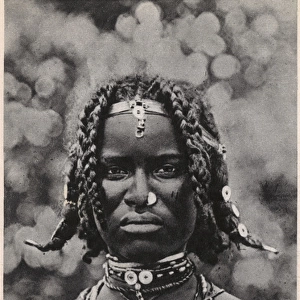 East African Woman - Braided Hair, shell necklace