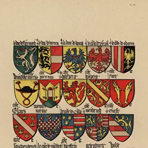 Ecus or blazons of the German nobility, 15th century