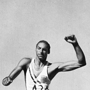 Ed Gordon in the long jump in 1932 Olympic Games