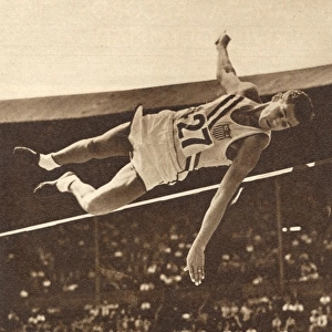Edelman does the high jump, 1948 London Olympics
